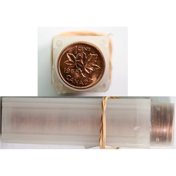 Roll; 1965 1¢ "P5, SB" Roll of 50 coins.  Red to Full red.