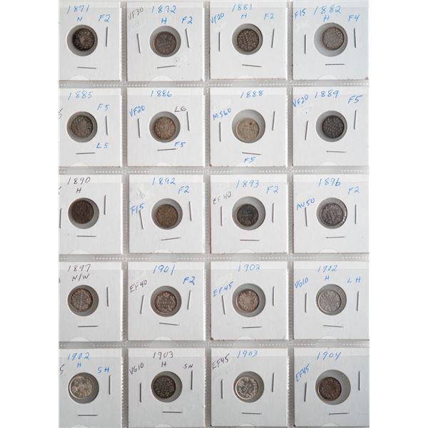 1871 5¢ to 2015 Partial Date Set;  includes Victoria 1871, 1872H, 1881H,1882H, 1885, 1886 Lg, 1888,