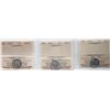 Image 1 : 1898 5¢,1903, 1915.  Lots of 3 coins  ICCS Extra Fine-40
