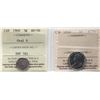 Image 1 : 1900 5¢ "Oval 0", 1930.  Both coins  ICCS About Uncirculated-50