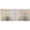 Image 1 : 1902 5¢ Choice About Uncirculated-55 & 1910 Ptd Lvs Choice Mint State-63.  Lot of 2 coins.