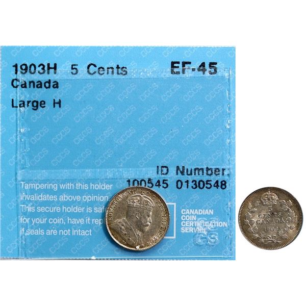1903H 5¢ "Large H" CCCS Choice Extra Fine-45