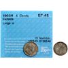 Image 1 : 1903H 5¢ "Large H" CCCS Choice Extra Fine-45