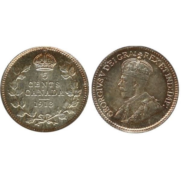 1913 5¢ ICCS Gem Mint State-65