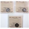 Image 1 : 1918 5¢, 1920 (2), All 3 coins ICCS Choice Very Fine-30 to Choice Mint State-62.