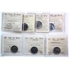 Image 1 : 1920 5¢, 1927, 1942 "Nickel", 1945, 1949, 1950, 1951 "Com". Lot of 7 coins all ICCS Choice Mint Stat
