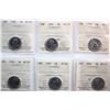 Image 1 : 1922 5¢, 1924, 1930, 1932, 1934, 1936.  Lot 6 coins all certified ICCS Choice About Uncirculated-55