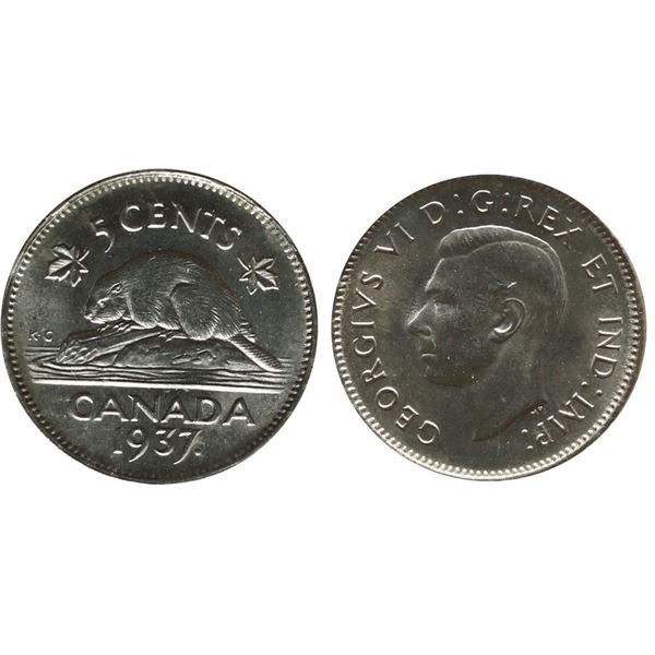 1937 5¢ "Dot" ICCS Gem Mint State-65.  Gem examples displaying attractive lustrous fields.