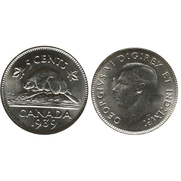 1937 5¢ "Dot" ICCS Gem Mint State-65.  Gem examples displaying attractive lustrous fields.
