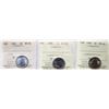 Image 1 : 1944 5¢, 1990, 1991 All 3 coins ICCS Superb Gem Mint State-66.