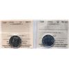 Image 1 : 1948 5¢ ICCS Choice Mint State-64, 1952 ICCS Gem Mint State-65.  Lot of 2 coins.