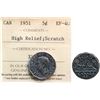 Image 1 : 1951 5¢ "High Relief, Scratch" ICCS Extra Fine-40