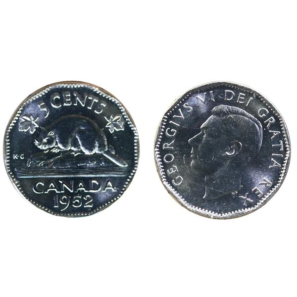 1952 5¢ ICCS Superb Gem Mint State-66. A superior example with superb eye appeal. It has great field