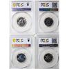 Image 2 : 1961,1974, 1981 5¢. Lot of 4  coins PCGS graded Choice Mint State-64 to Gem Mint State-65. 1953 5¢ N