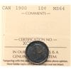 Image 2 : 1900 10¢ ICCS Choice Mint State-64.  Intense blue and green tones over full underlying lustre.