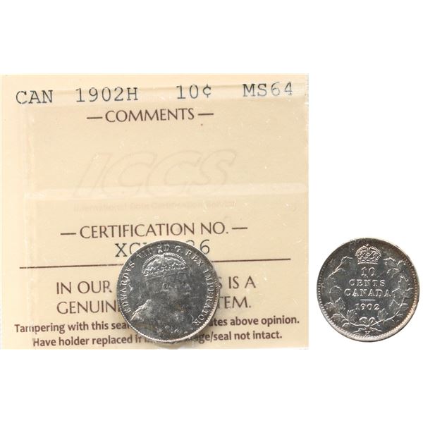 1902H 10¢ ICCS Choice Mint State-64