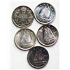 Image 2 : 1909 10¢ Brd Lvs VG, 1940, 1946(2) & 1947 UNC to BU dimes.  Lot of 5 pcs.