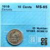 Image 2 : 1919 10¢ CCCS Gem Mint State-65 ATTRAC T