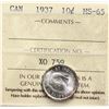 Image 2 : 1937 10¢ ICCS Gem Mint State-65.  Fully lustrous gem example.