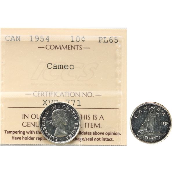 1954 10¢ "Cameo" ICCS Gem Proof-Like-65