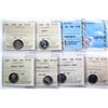 Image 1 : 1958 10¢, 1960, 1962, 1964, 1965, 1966, 1969 SD, 1970.  Lot of 8 coins ICCS/CCCS Choice Proof-Like-6