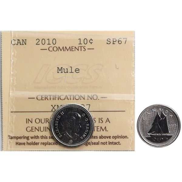 2010 10¢ "Mule" ICCS Superb Gem SPECIMEN-67