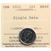 Image 2 : 2021 10¢ "Single Date" ICCS Superb Gem Mint State-66