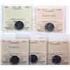 Image 1 : 2021 10¢, 2021 "Single Date", 2023 "4 Pearls", 2023, 2024. Lot of 5 coins all ICCS Superb Gem Mint S