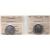 Image 1 : 1870 25¢ "Obv 1" ICCS Very Fine-20, 1872H "Obv 2" ICCS Choice Very Fine-30.  Lot of 2 coins.