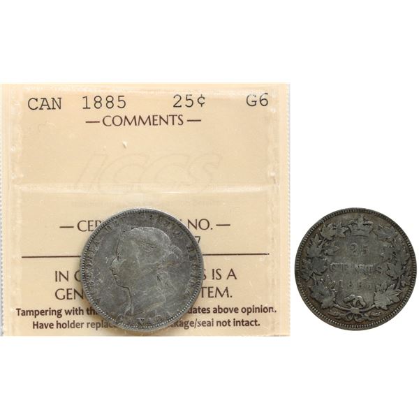 1885 25¢ ICCS Good-6 Key date.