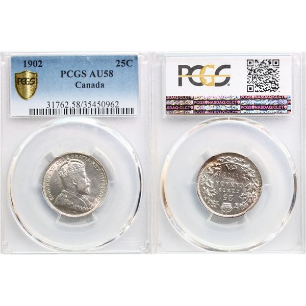 1902 25¢ PCGS Choice About Uncirculated-58  CHECK IF WITH h
