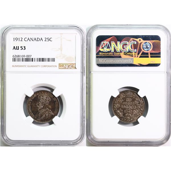 1912 25¢ NGC Choice About Uncirculated-53