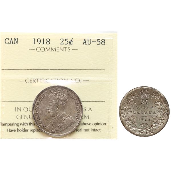 1918 25¢ ICCS Choice About Uncirculated-58