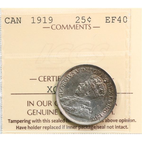 1919 25¢ ICCS Extra Fine-40
