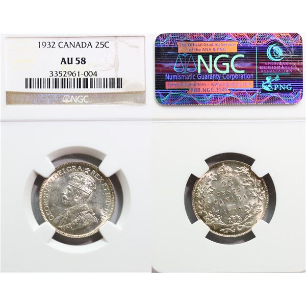 1932 25¢ NGC Choice About Uncirculated-58