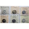 Image 1 : 1937 25¢, 1942, 1947 "ML", 1952 "LR", 1953 "LD", 1961 All 6 coins ICCS Choice Mint State-64.