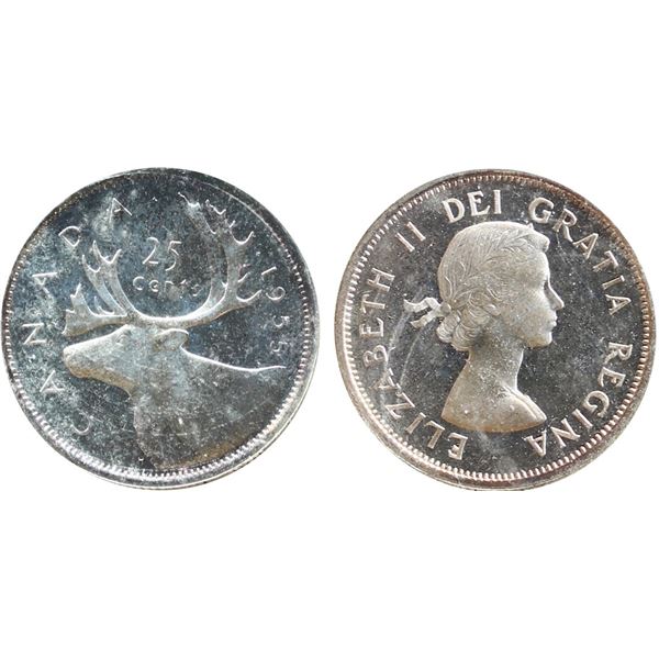 1955 25¢ ICCS Superb Gem Proof-Like-66 Ultra Heavy Cameo.  Pristine example with light scattered ton
