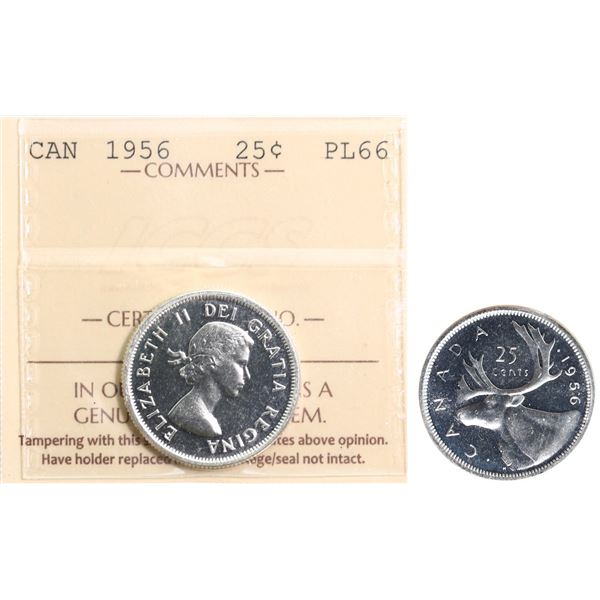 1956 25¢ ICCS Superb Gem Proof-Like-66 Great reflective surfaces.