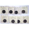 Image 1 : 1998 25¢ to 2011 ICCS Gem Mint State-65 to Superb Gem Mint State-67NBU.  Lot of 8 ICCS graded coins.