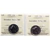 Image 1 : 1999 25¢ "November Mule, NBU" ICCS Choice Mint State-64 , "September Mule, NBU"" ICCS Superb Gem Min