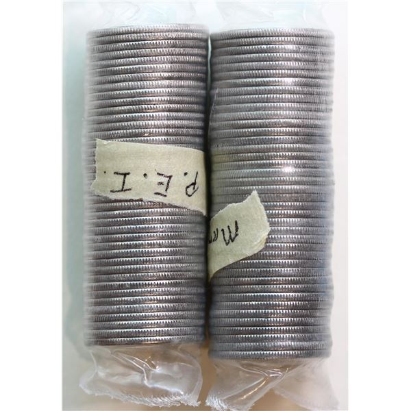 Rolls; 1992 25¢ "Manitoba & PEI", Lot of 2 rolls.