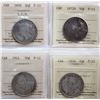 Image 1 : 1870 50¢ "LCW", 1872H, 1914, 1936.  Lot of 4 coins ICCS Fine-12