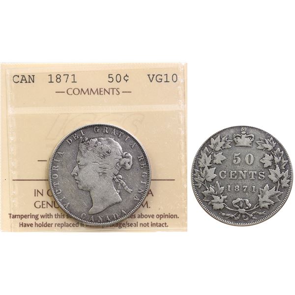 1871 50¢ ICCS Very Good-10