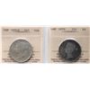 Image 1 : 1881H 50¢ ICCS Very Good-8, 1899 ICCS Good-4.  Lot of 2 coins.