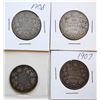 Image 1 : 1902 50¢, 1907, 1908, 1910 "VL", Lot of 4 coins VG to Fine.