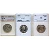 Image 1 : 1907 50¢ Cleaned, 1917, 1953 "Small Date".  Lot of 3 coins certified Extra Fine-40 to Choice Mint St