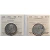 Image 1 : 1911 50¢ ICCS Fine-12 Cleaned, 1932 ICCS Very Good-10.  Lot of 2 coins