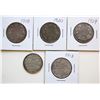 Image 1 : 1914 50¢, 1918, 1919, 1920, 1929, Lot of 5 coins Fine or better.