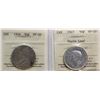 Image 1 : 1916 50¢, 1947 "ML".  Both coins ICCS Very Fine-20