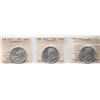 Image 1 : 1917 50¢, 1918, 1929. Lot of 3 coins all  ICCS Choice Very Fine-30